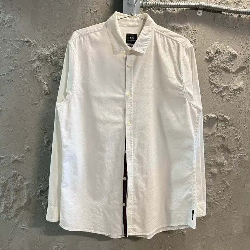 [BUNJANG] Armani Exchange Slim Fit Cotton Shirt White / M 알마니익스체인지 ARMANI 슬림핏 코튼 셔츠 화이트