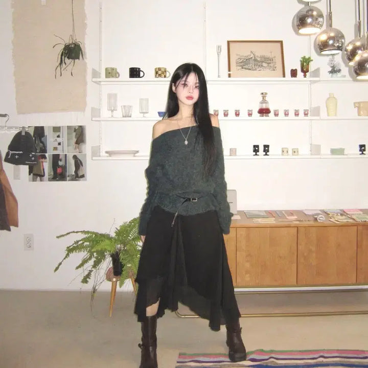 [BUNJANG] Miseki Seoul Unbalanced Layered Skirt - Black / [새상품] 미세키서울 언발란스 레이어드 스커트 블랙 2