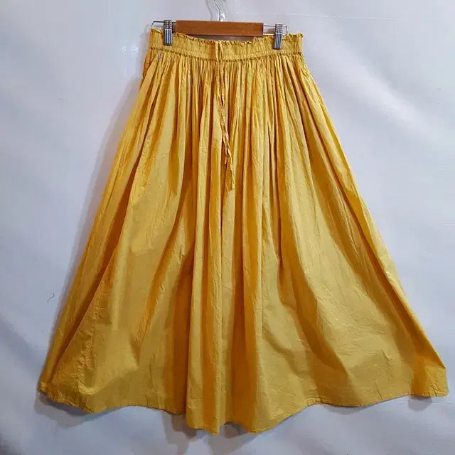 [BUNJANG] Cotton Gather Bending Skirt Camel / 코튼 게더 밴딩 스커트 카멜