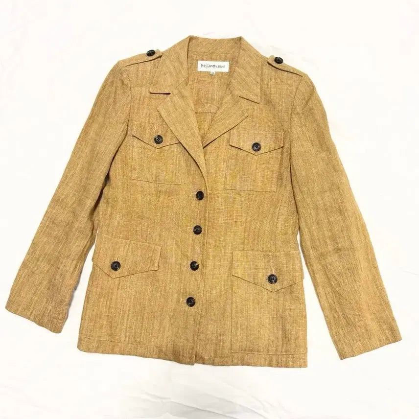 [BUNJANG] Yves Saint Laurent 90s Linen Military Jacket / 생로랑 - 90s 리넨 밀리터리 자켓