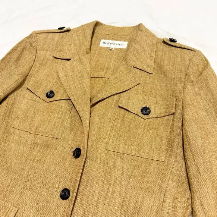 [BUNJANG] Yves Saint Laurent 90s Linen Military Jacket / 생로랑 - 90s 리넨 밀리터리 자켓