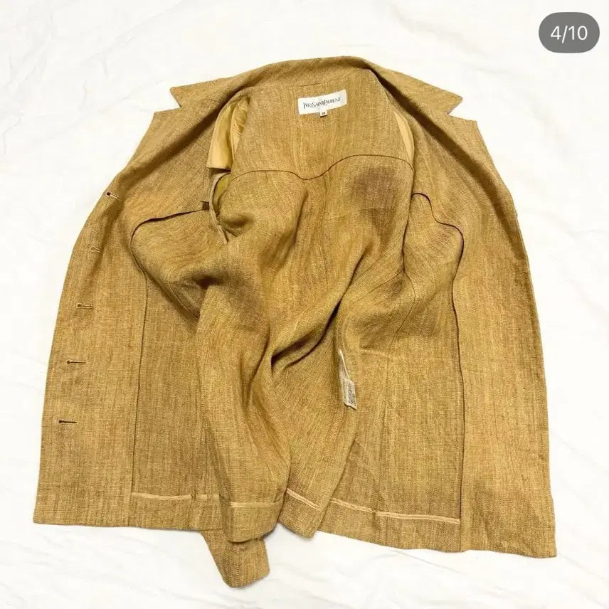 [BUNJANG] Yves Saint Laurent 90s Linen Military Jacket / 생로랑 - 90s 리넨 밀리터리 자켓