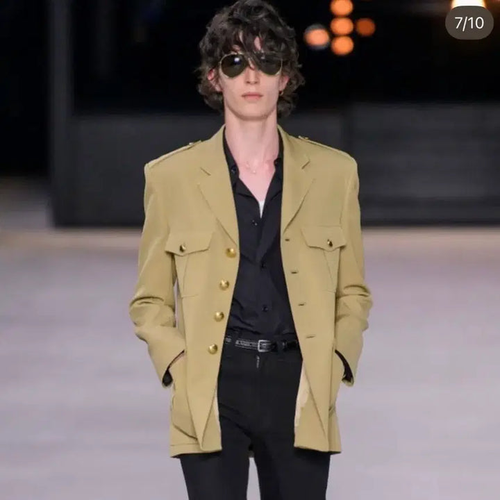 [BUNJANG] Yves Saint Laurent 90s Linen Military Jacket / 생로랑 - 90s 리넨 밀리터리 자켓