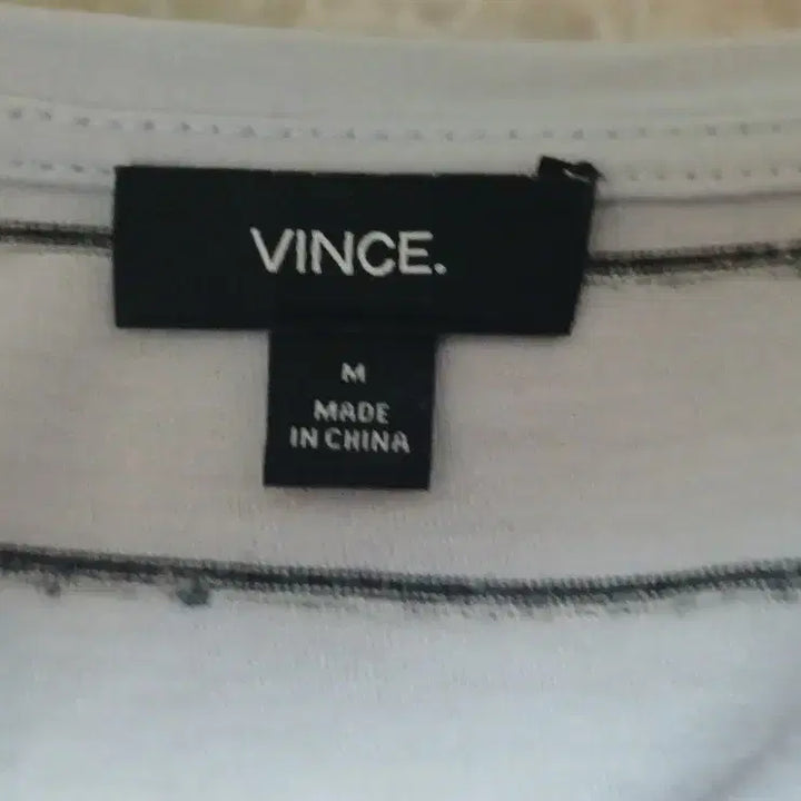 [BUNJANG] VINCE Cotton Modal Blend Striped Short Sleeve T-shirt / 빈스(VINCE) 코튼 모달 혼방 스트라이프 반팔 티셔츠 (사이즈 M)