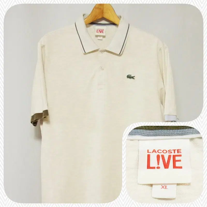 [BUNJANG] Lacoste Solid PK T-shirt (Beige) / 라코스테 솔리드 캐주얼 PK티셔츠 남성105