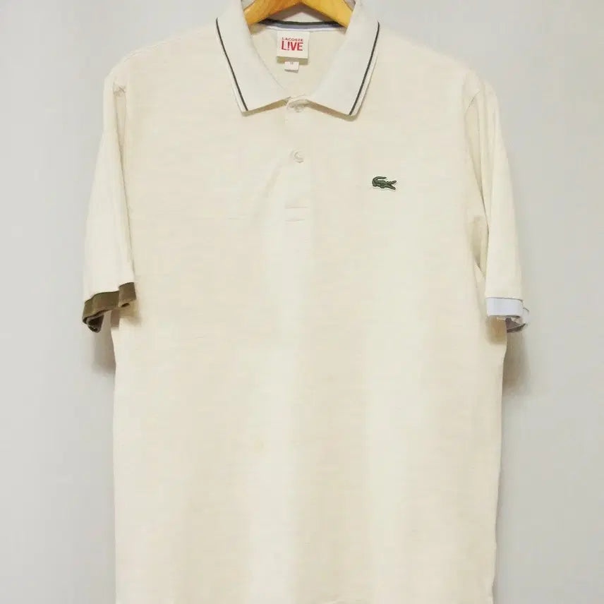 [BUNJANG] Lacoste Solid PK T-shirt (Beige) / 라코스테 솔리드 캐주얼 PK티셔츠 남성105