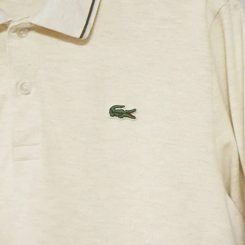 [BUNJANG] Lacoste Solid PK T-shirt (Beige) / 라코스테 솔리드 캐주얼 PK티셔츠 남성105