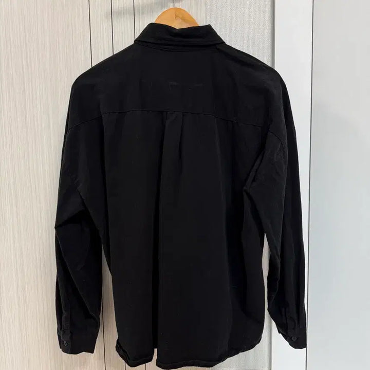 [BUNJANG] Slow and Boy Autumn Single-Button Shirt (Fleece), Black / [옷장정리]슬로우앤드 보이 어텀 단작셔츠 기모 블랙