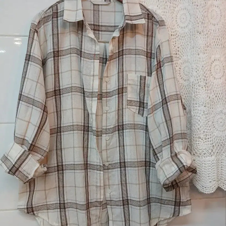 [SOLD OUT] 피그먼트  체크 남방 셔츠 블라우스 free