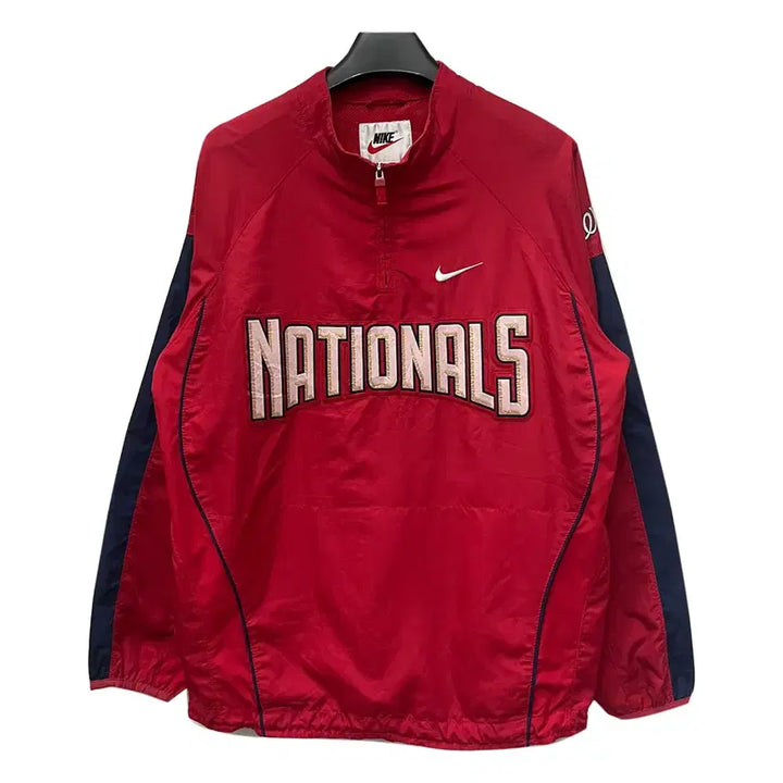 [BUNJANG] Nike Washington Nationals Half-Zip Windbreaker Jacket XL / 나이키 MLB 워싱턴 내셔널스 하프집업 바람막이 웜업 XL