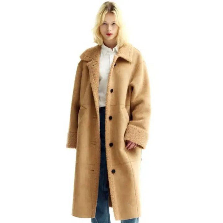 [BUNJANG] Fraise Mustang Camel Beige Jacket / 프라이 무스탕 카멜베이지 시에 정다나 착용