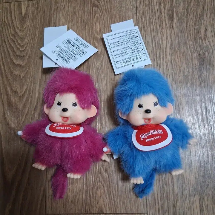 [BUNJANG] Monchhichi Doll Bag Charm Bundle Set / 몬치치 인형 가방고리 핑크/블루 2개일괄 (무료배송)