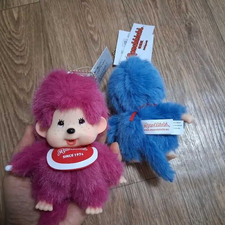 [BUNJANG] Monchhichi Doll Bag Charm Bundle Set / 몬치치 인형 가방고리 핑크/블루 2개일괄 (무료배송)