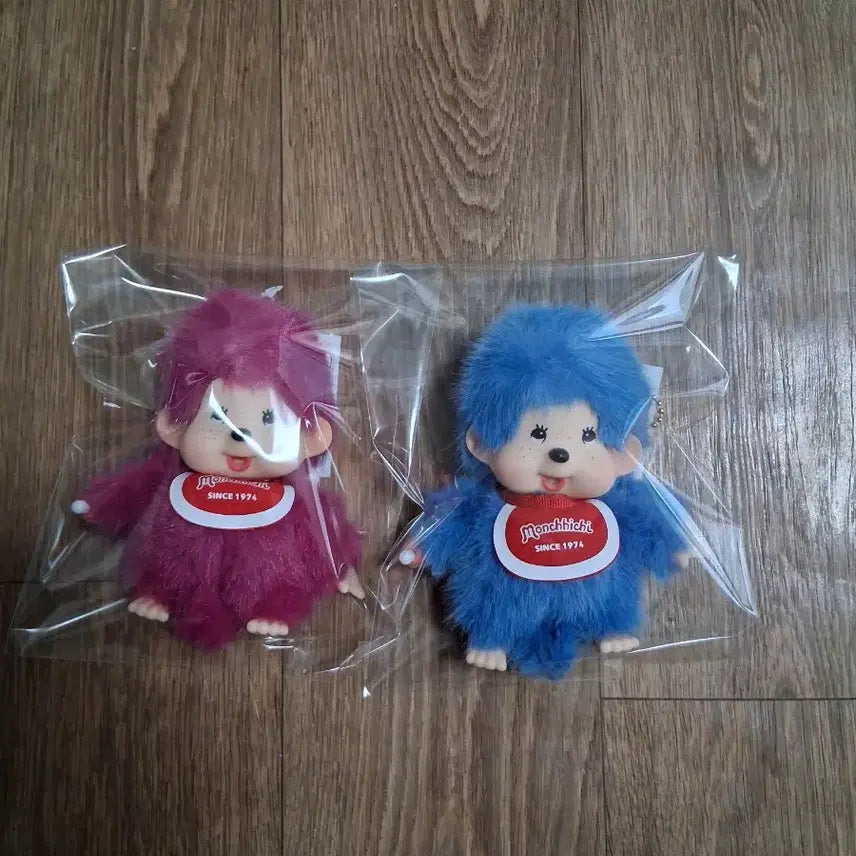 [BUNJANG] Monchhichi Doll Bag Charm Bundle Set / 몬치치 인형 가방고리 핑크/블루 2개일괄 (무료배송)