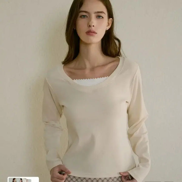 [BUNJANG] Letter From Moon Mareni Layered T-Shirt Ivory / (새상품)레터프롬문 마레니 레이어드 티 아이보리