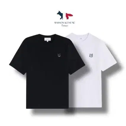 [BUNJANG] Maison Kitsune Gray Fox Short Sleeve T-shirt / 메종키츠네 그레이폭스 반팔티 화이트/블랙 정품 새상품 S~XL