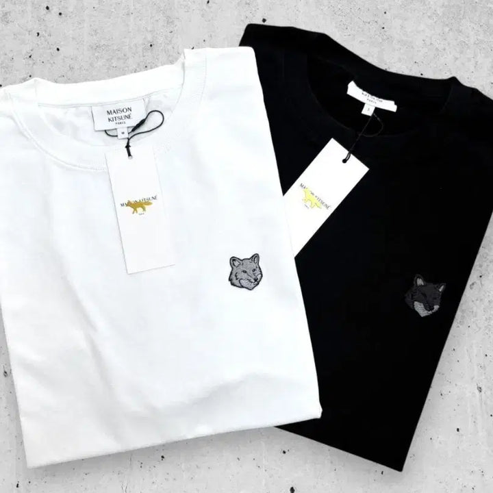 [BUNJANG] Maison Kitsune Gray Fox Short Sleeve T-shirt / 메종키츠네 그레이폭스 반팔티 화이트/블랙 정품 새상품 S~XL