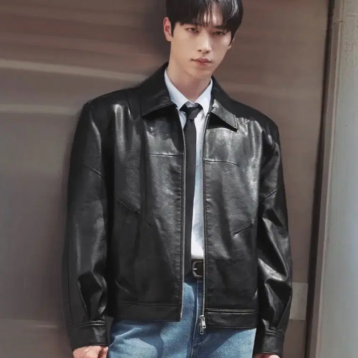 [BUNJANG] Drawfit Insicion Leather Blouson Jacket [Black] (XL) / (XL) 드로우핏 인시전 레더 블루종 자켓 [BLACK]
