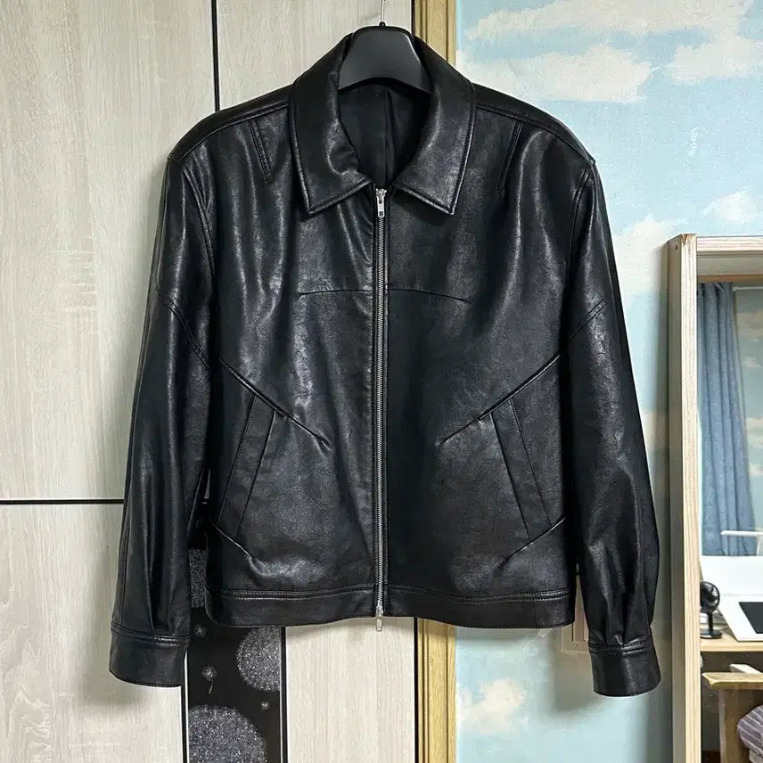 [BUNJANG] Drawfit Insicion Leather Blouson Jacket [Black] (XL) / (XL) 드로우핏 인시전 레더 블루종 자켓 [BLACK]