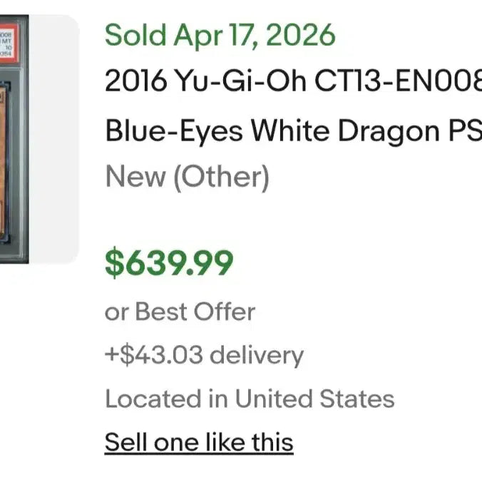 [BUNJANG] Yu-Gi-Oh! Blue-Eyes White Dragon CT13-EN008 Card / 유희왕 푸른눈의백룡 영판(CT13-EN008)카드