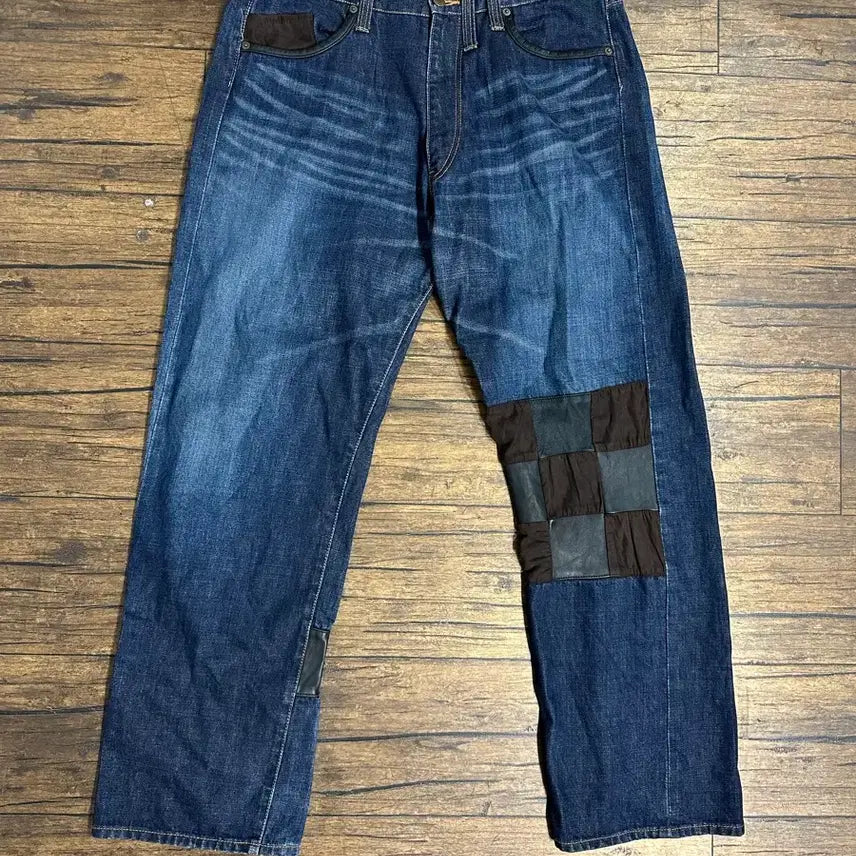 [BUNJANG] Chapel Patchwork Denim Pants Size 34 / 일본빈티지 Chapel 패치워크 데님 팬츠 34사이즈