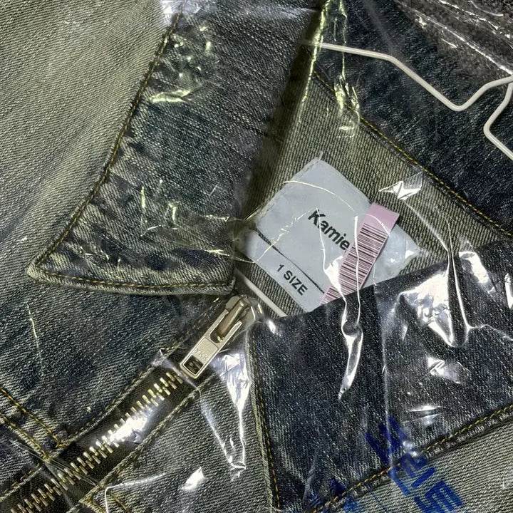 [BUNJANG] Kamien Crop Trucker Denim Jacket / (1size) 카미엔 크롭 트러커 데님 자켓