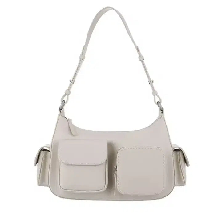 [BUNJANG] Barneys New York Italian Leather Pocket Shoulder Bag Ivory / 바니스뉴욕 이태리 레더 포켓백 아이보리(크림) 숄더백