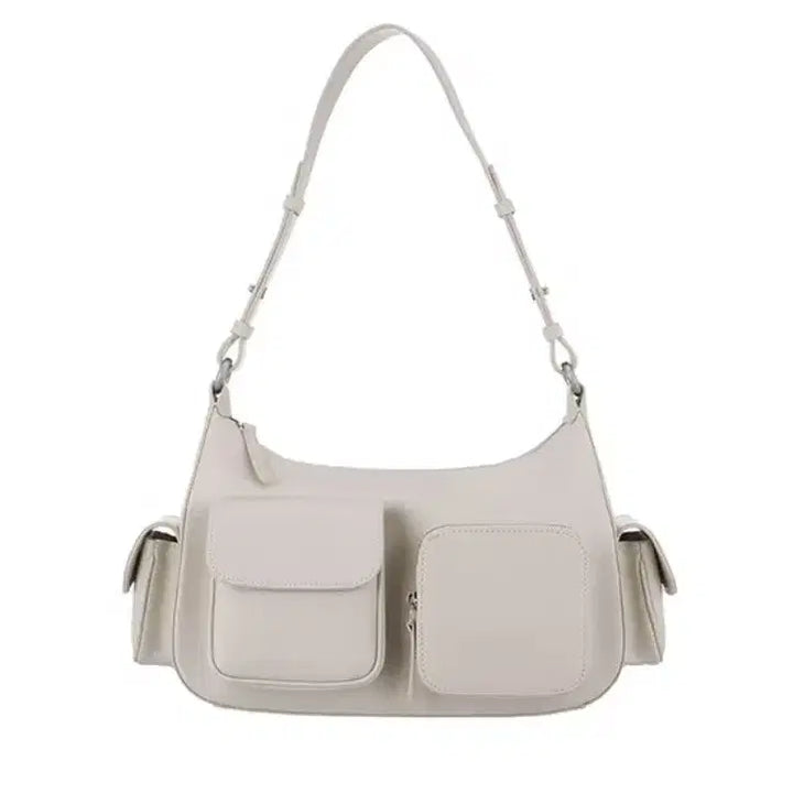 [BUNJANG] Barneys New York Italian Leather Pocket Shoulder Bag Ivory / 바니스뉴욕 이태리 레더 포켓백 아이보리(크림) 숄더백