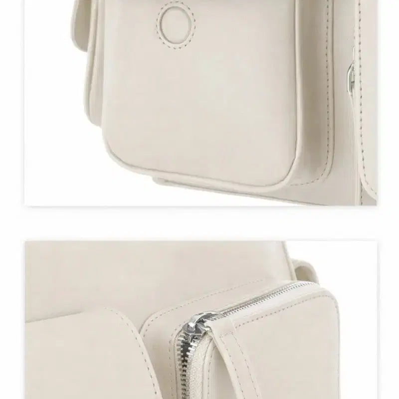 [BUNJANG] Barneys New York Italian Leather Pocket Shoulder Bag Ivory / 바니스뉴욕 이태리 레더 포켓백 아이보리(크림) 숄더백