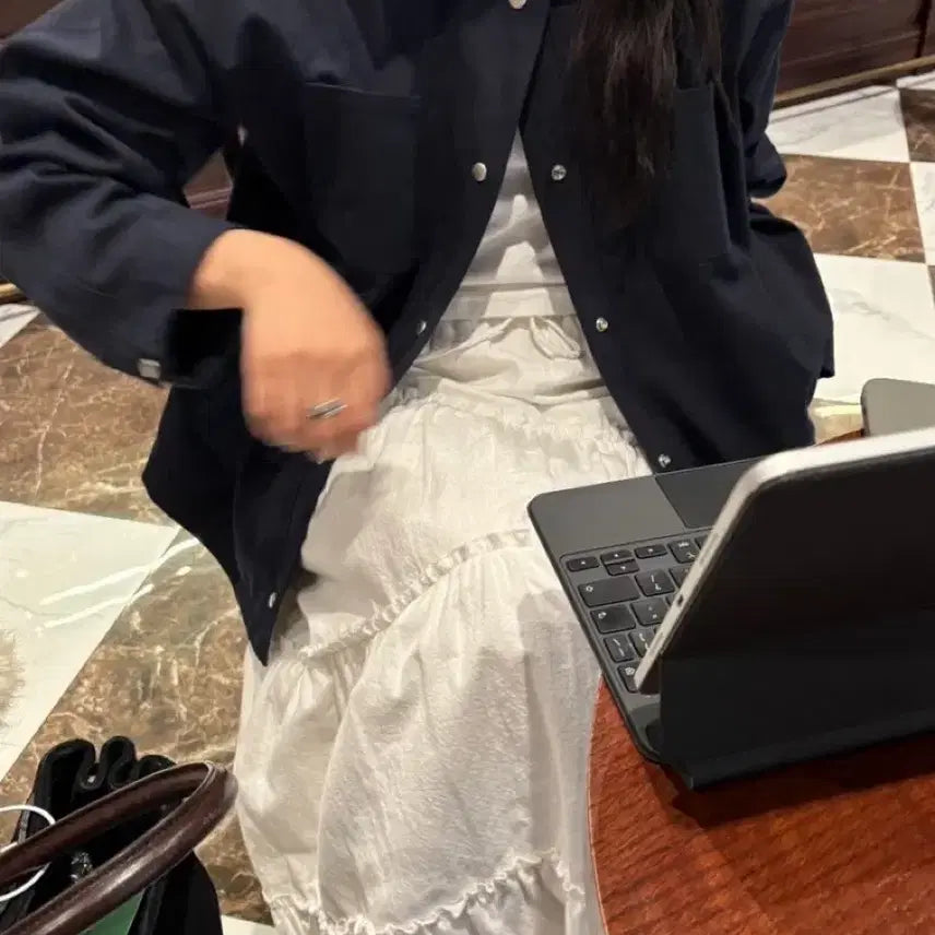 [BUNJANG] Vimood Navy Work Jacket &amp; PK T-Shirt Set / 바이무드 워크자켓 네이비 + pk 티셔츠