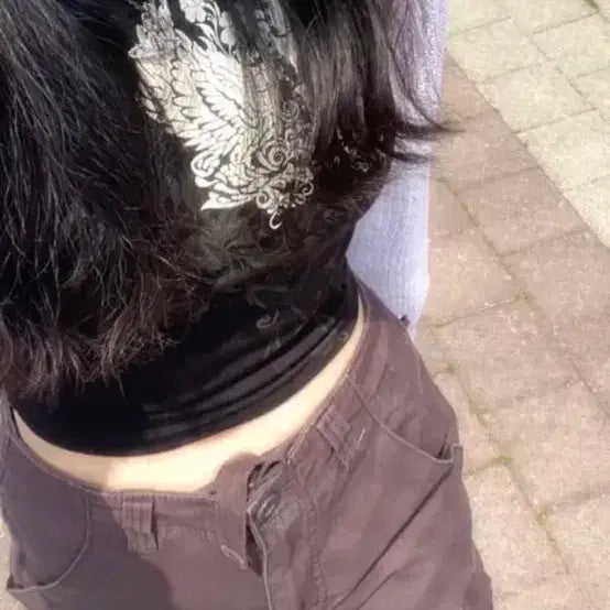 [BUNJANG] Y2K Vintage Cargo Pants with Cubic Lettering Set / 빈티지 y2k 세트 초코 카고바지+펑크반팔