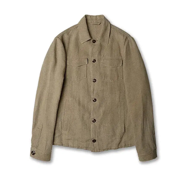 [BUNJANG] Montedoro Lino Linen Italian Trucker Jacket / 몬테도로 [Montedoro] 리노 린넨 이태리 슬로웨어 트러커 자켓