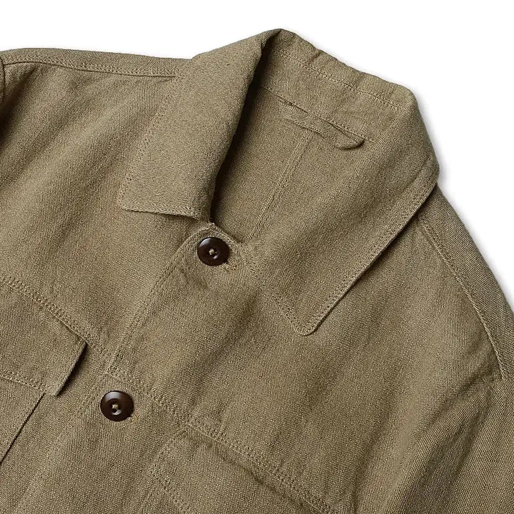 [BUNJANG] Montedoro Lino Linen Italian Trucker Jacket / 몬테도로 [Montedoro] 리노 린넨 이태리 슬로웨어 트러커 자켓