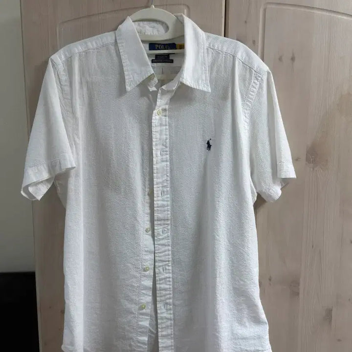 [BUNJANG] Polo Ralph Lauren Seersucker Short Sleeve Shirt / 폴로 랄프로렌 시어서커 반팔 셔츠 화이트 M