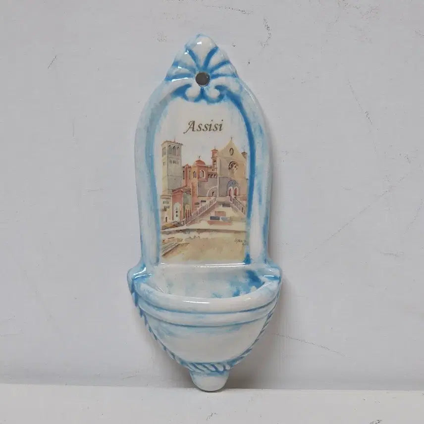 [BUNJANG] Antique Assisi Ceramic Holy Water Font / 수입 앤틱 성물 아시시 도자기 성수대 도자기 성수대 가톨릭