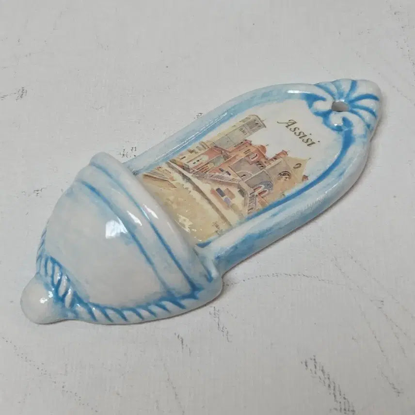 [BUNJANG] Antique Assisi Ceramic Holy Water Font / 수입 앤틱 성물 아시시 도자기 성수대 도자기 성수대 가톨릭