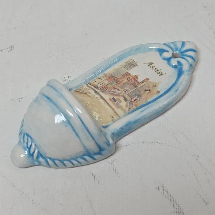 [BUNJANG] Antique Assisi Ceramic Holy Water Font / 수입 앤틱 성물 아시시 도자기 성수대 도자기 성수대 가톨릭