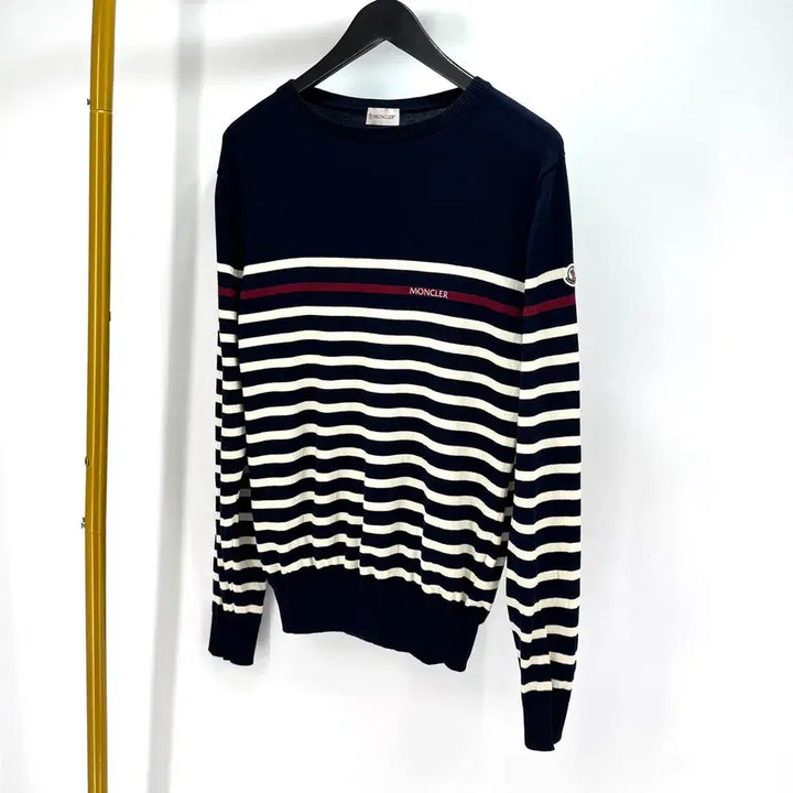 [BUNJANG] Moncler Striped Knit Sweater Navy / [XL사이즈] 몽클레어 스트라이프 니트 네이비
