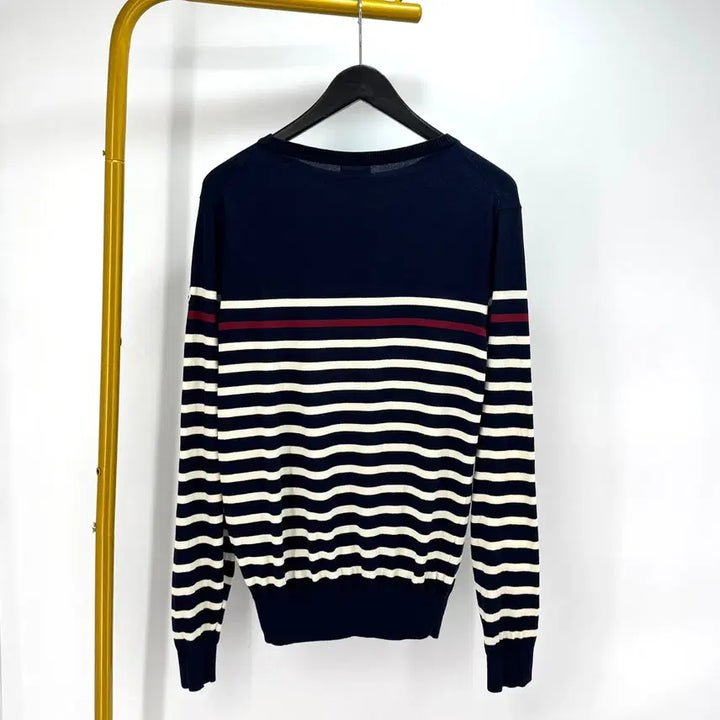 [BUNJANG] Moncler Striped Knit Sweater Navy / [XL사이즈] 몽클레어 스트라이프 니트 네이비