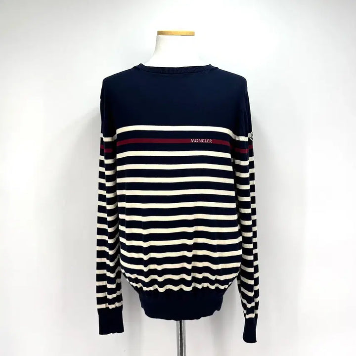 [BUNJANG] Moncler Striped Knit Sweater Navy / [XL사이즈] 몽클레어 스트라이프 니트 네이비