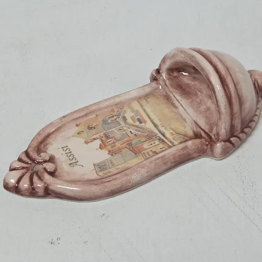 [BUNJANG] Antique Ceramic Holy Water Font with Assisi Catholic Design / 수입 앤틱 성수대 도자기 아시시 가톨릭 도자기 성수대