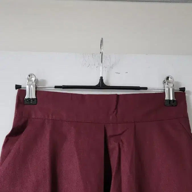 [BUNJANG] Wide Pleated Long Skirt Burgundy / 와이드 플리츠 롱스커트 버건디 새상품