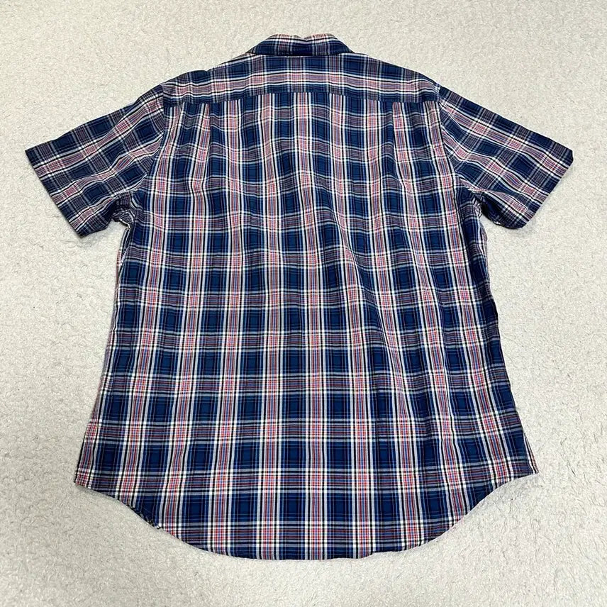 [BUNJANG] Lacoste Checkered Short Sleeve Shirt (Size 105) / 라코스테 반팔 체크 셔츠 남방 105