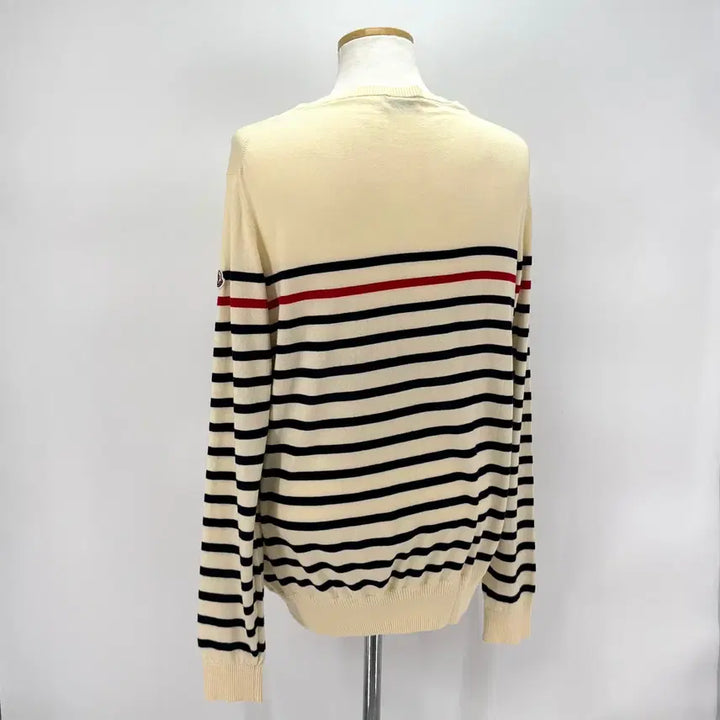 [BUNJANG] Moncler Striped Knit Sweater / [XL사이즈] 몽클레어 스트라이프 니트 아이보리