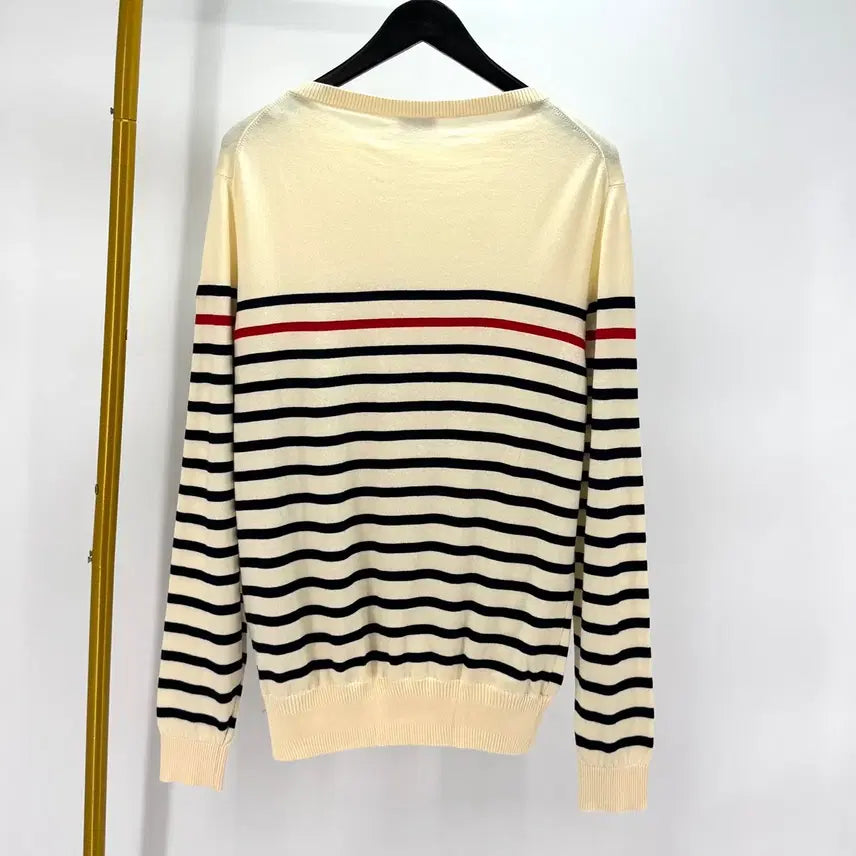 [BUNJANG] Moncler Striped Knit Sweater / [XL사이즈] 몽클레어 스트라이프 니트 아이보리