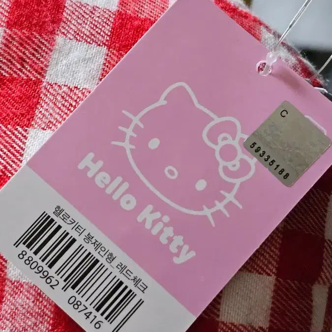 [BUNJANG] Sanrio Hello Kitty Red Check Overalls Plush Doll / 헬로키티 25cm산리오 정품 레드체크 멜빵 봉제인형