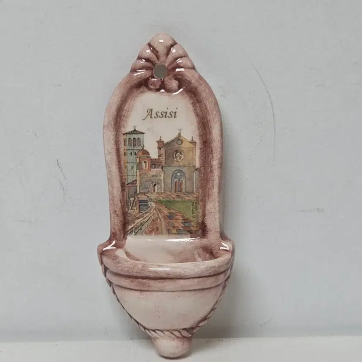 [BUNJANG] Imported Ceramic Holy Water Font with Cross / 수입 도자기 성물 아시시 가톨릭 성수대 성수대 십자가