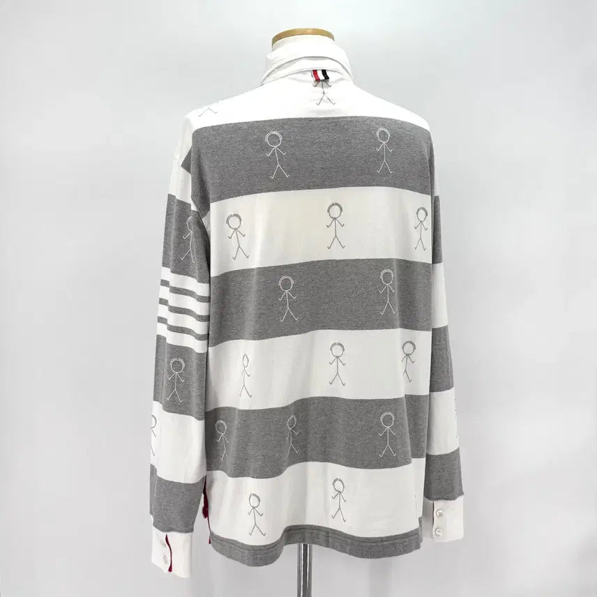 [BUNJANG] Thom Browne PK Long Sleeve Polo Shirt / [4사이즈] 톰브라운 사선 PK 긴팔 카라티 티셔츠 (MJP073E)