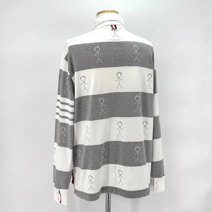 [BUNJANG] Thom Browne PK Long Sleeve Polo Shirt / [4사이즈] 톰브라운 사선 PK 긴팔 카라티 티셔츠 (MJP073E)