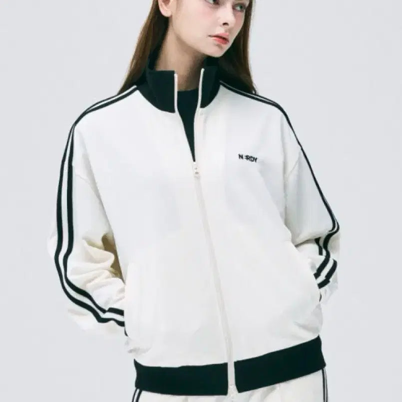 [BUNJANG] Nerdy NY Track Top Cream Jersey / 클래식 널디 져지 NY 트랙탑 크림색